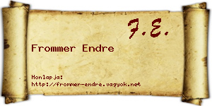 Frommer Endre névjegykártya